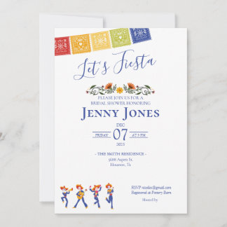 Invitation Fête des mariées à thème mexicain
