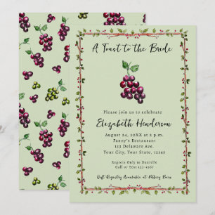 Invitation Fête des mariées à vin de la vigne de Whimsical à 