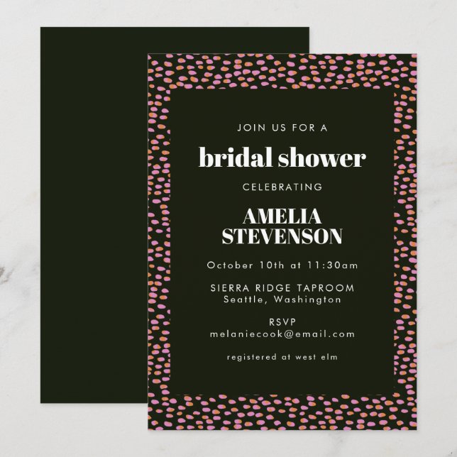 Invitation Fête des mariées Abstraite de Motif de reflet de p (Devant / Derrière)