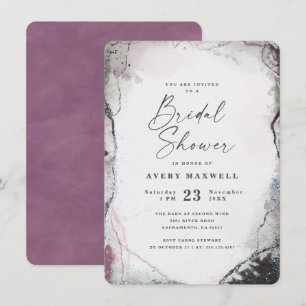 Invitation Fête des mariées Abstraite Ethereal Wisteria Purpl