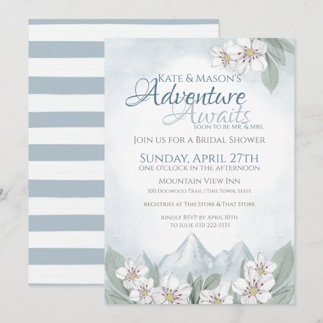 Invitation Fête des mariées Adventure Mountain Laurel (Devant / Derrière)