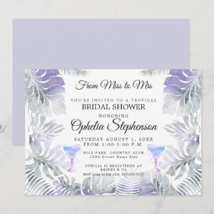 Invitation Fête des mariées Améthyste Aquarelle tropicale à f