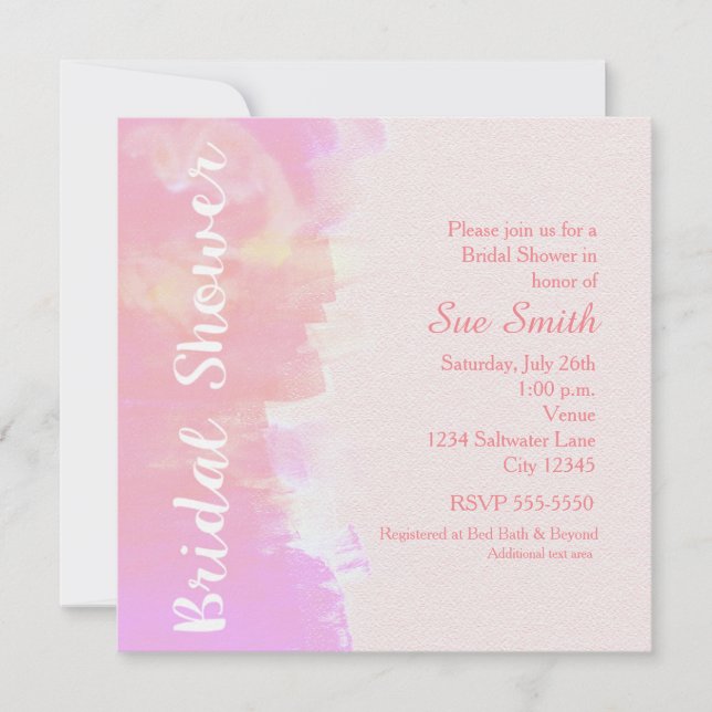 Invitation FÊTE DES MARIÉES Aquarelle Tropical Pink Invitatio (Devant)