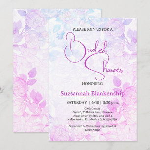 Invitation Fête des mariées Arrière - plan Pastel Floral subt