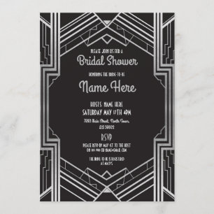 Invitation Fête des mariées Art déco des années 1920 Invitati
