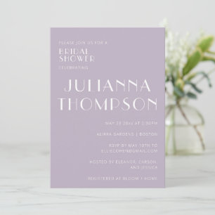 Invitation Fête des mariées Art déco Lilac, Dusty