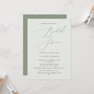Invitation Fête des mariées ArtsApp Olive+Sage Calligraphy