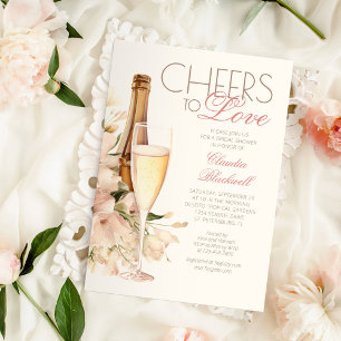 Invitation Fête des mariées au champagne pour l'amour