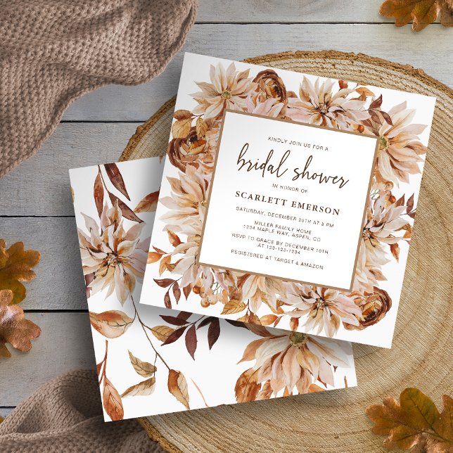 Invitation Fête des mariées automne élégante (Elegant Fall Bridal Shower Invitation
)