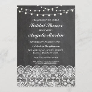 Invitation Fête des mariées Bachelorette Party Chalk Lace Inv