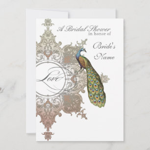 Invitation Fête des mariées baroque Peacock - Moch