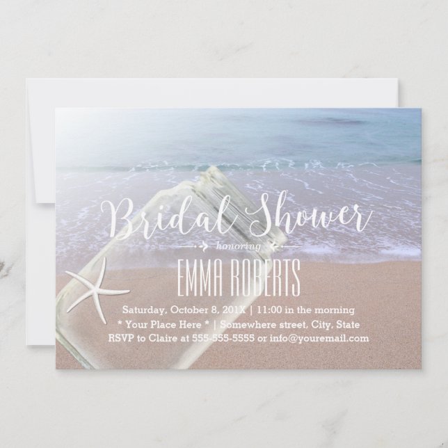 Invitation Fête des mariées Beach Wedding Starfish & Mason Ja (Devant)