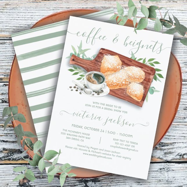 Invitation Fête des mariées Beignets & Café Board (Créateur téléchargé)