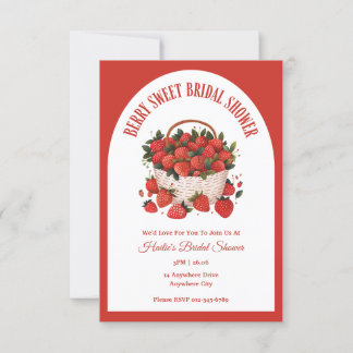 Invitation Fête des mariées Berry Sweet Strawberry