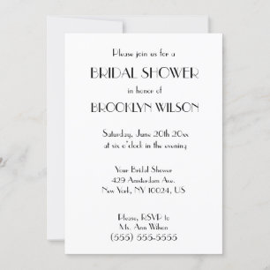 Invitation Fête des mariées blanche minimaliste Déco