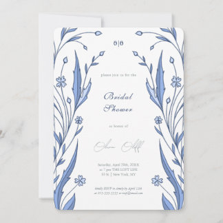 Invitation Fête des mariées Bleu Beurre
