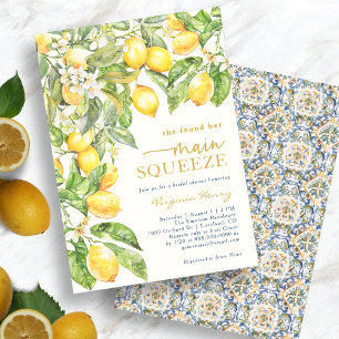 Invitation Fête des mariées bleu citron