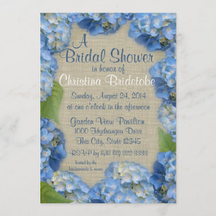 Invitation Fête des mariées Blue Hydrangea