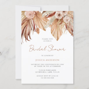 Invitation Fête des mariées Bohème Florale Terracotta Boho