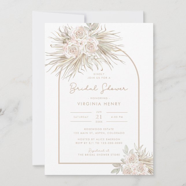 Invitation Fête des mariées Boho (Devant)