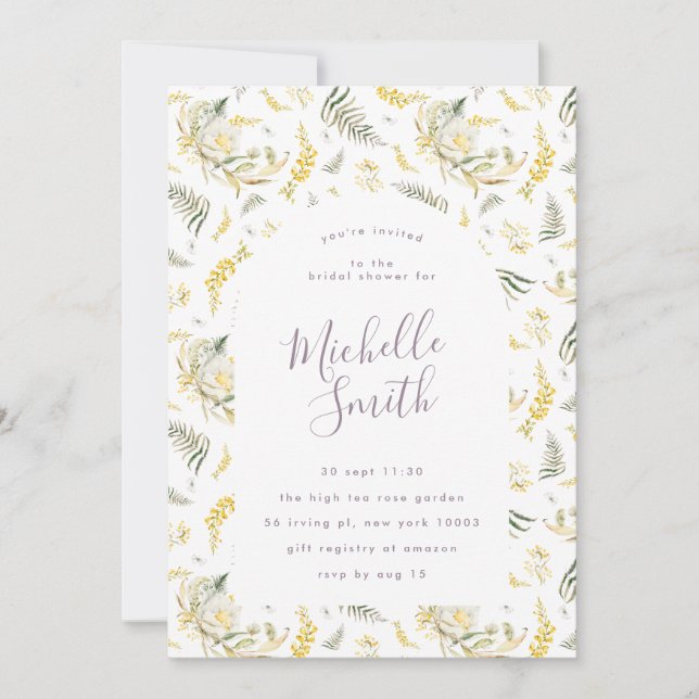 Invitation Fête des mariées Boho Arch Fleur Fleur Fleur Moder (Devant)