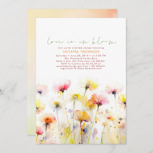 Invitation Fête des mariées Boho Elegant Fleur sauvage Aquare