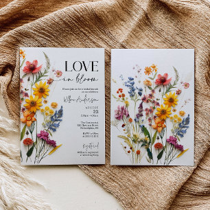 Invitation Fête des mariées Boho Fleur sauvage de fleurs pres