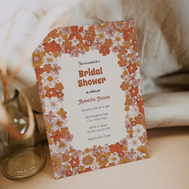 Invitation Fête des mariées Boho Fleur sauvage super (Créateur téléchargé)