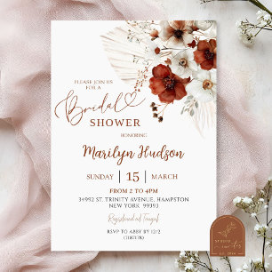 Invitation Fête des mariées Boho Teracotta