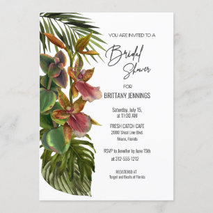 Invitation Fête des mariées botanique de l'orchidée de Breeze