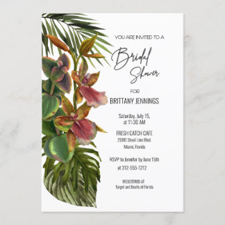 Invitation Fête des mariées botanique de l'orchidée de Breeze