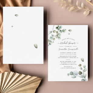 Invitation Fête des mariées Botanique Eucalyptus Verdure Scri