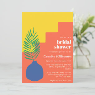 Invitation Fête des mariées Botanique Vibrante Boho moderne