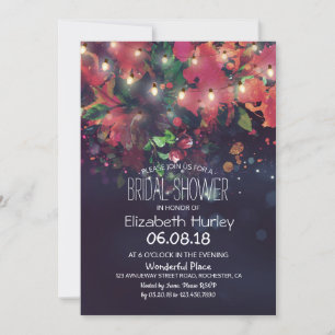 Invitation Fête des mariées Bourgogne Rouge Floral Purple Lum