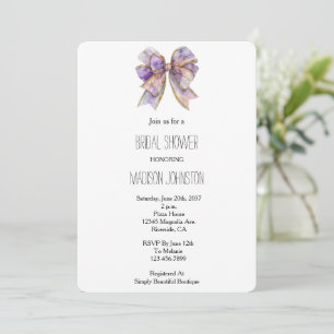 Invitation Fête des mariées Bow or violet