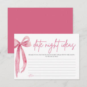 Invitation Fête des mariées Bow rose vif Date Idées de nuit J