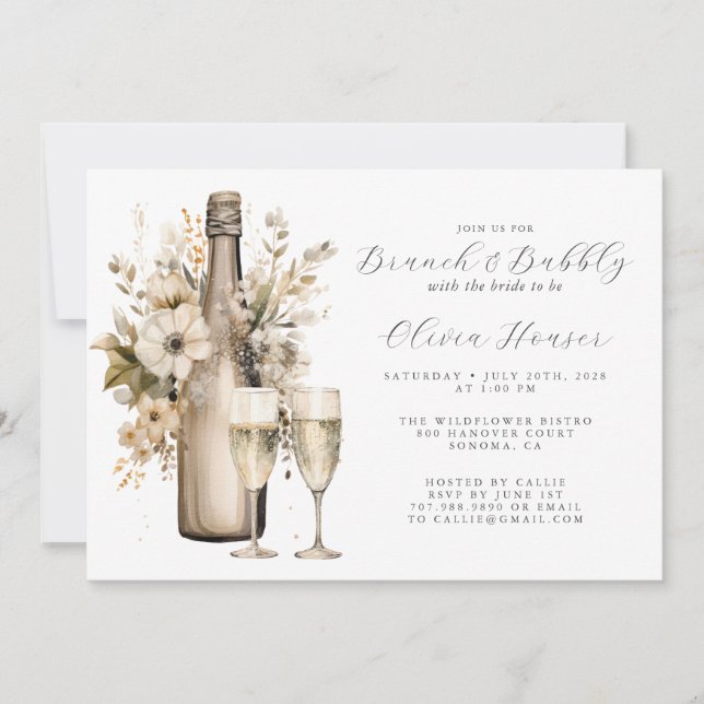 Invitation Fête des mariées Brunch & Bubbly (Devant)
