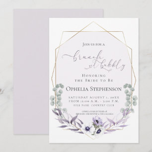 Invitation FÊTE DES MARIÉES Brunch & Bubbly Dusty Lilac Flo