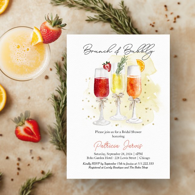 Invitation Fête des mariées Brunch & Bubbly Mimosa (Créateur téléchargé)