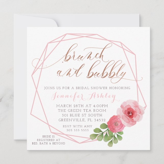 INVITATION FÊTE DES MARIÉES BRUNCH ET BUBBLY (Devant)