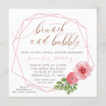 INVITATION FÊTE DES MARIÉES BRUNCH ET BUBBLY