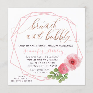 INVITATION FÊTE DES MARIÉES BRUNCH ET BUBBLY