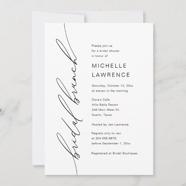 Invitation Fête des mariées Brunch Fête (Devant)