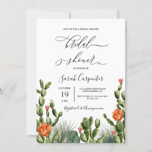 Invitation Fête des mariées Cactus