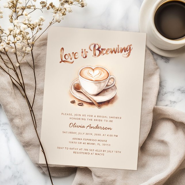 Invitation Fête des mariées café (Créateur téléchargé)