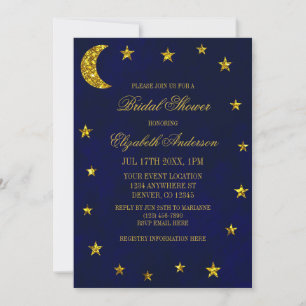 Invitation Fête des mariées céleste du ciel nocturne