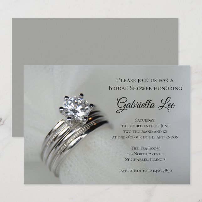 Invitation Fête des mariées Cercles mariage (Devant / Derrière)