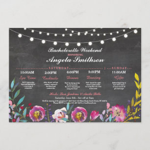 Invitation Fête des mariées Chalk Coral Itinéraire Bacheloret
