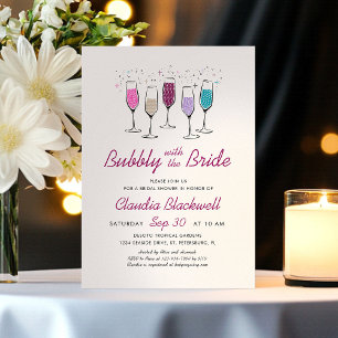Invitation Fête des mariées Champagne de Bride Bubbly