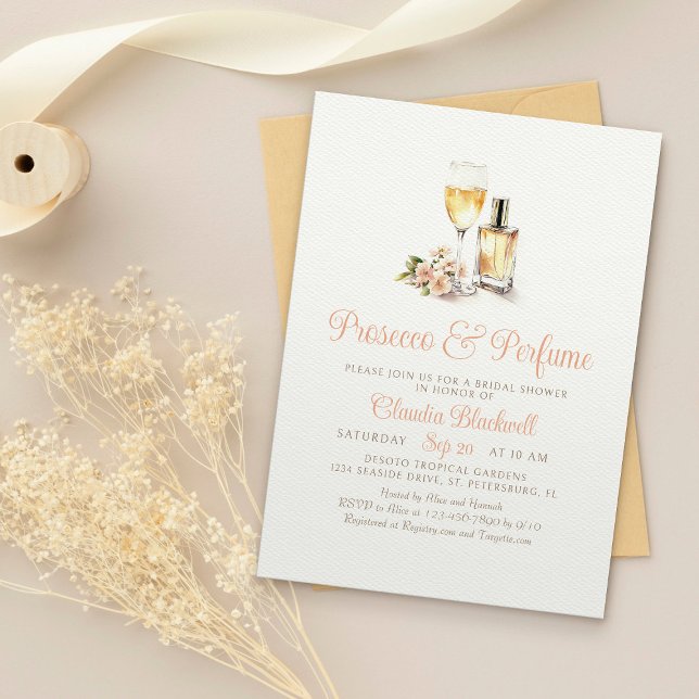 Invitation Fête des mariées Champagne Parfum Prosecco (Créateur téléchargé)